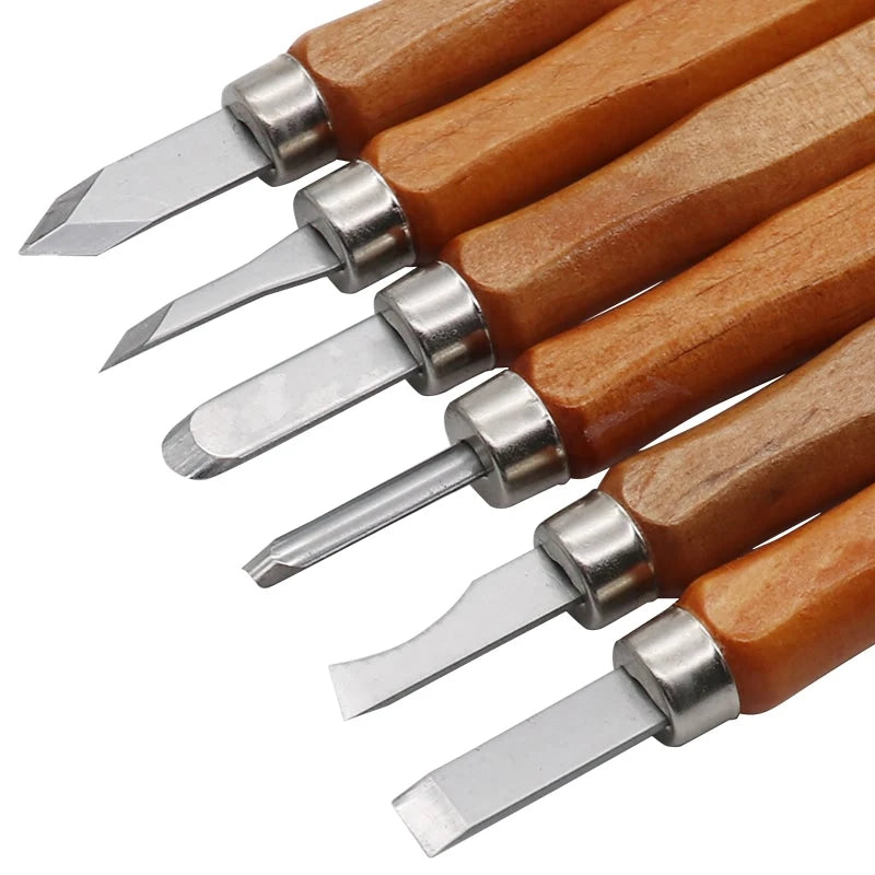 Knetkunst 12-teiliges Tonschnitzmesser-Set – Modellier- und Schnitzwerkzeuge aus Stahl für DIY und Anfänger