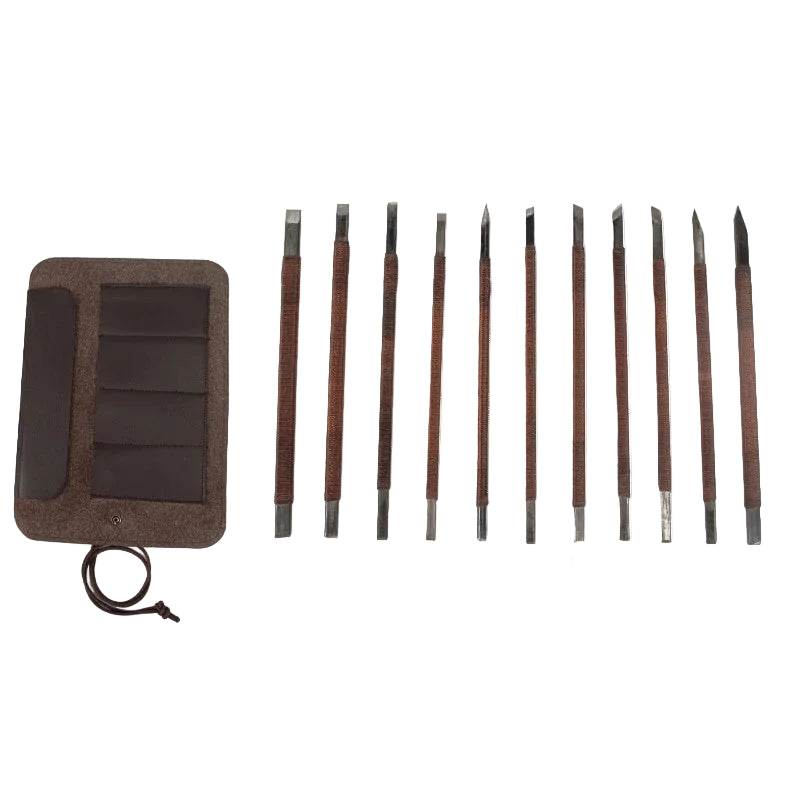 Knetkunst Manganstahl Schnitzmesser-Set – Gravur- und Siegelwerkzeug mit Siegelhalter für DIY