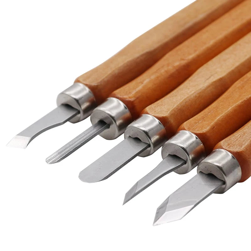 Knetkunst 12-teiliges Tonschnitzmesser-Set – Modellier- und Schnitzwerkzeuge aus Stahl für DIY und Anfänger
