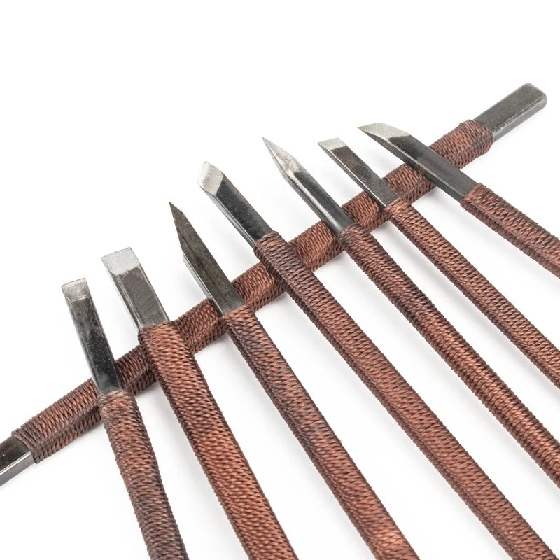 Knetkunst Manganstahl Schnitzmesser-Set – Gravur- und Siegelwerkzeug mit Siegelhalter für DIY
