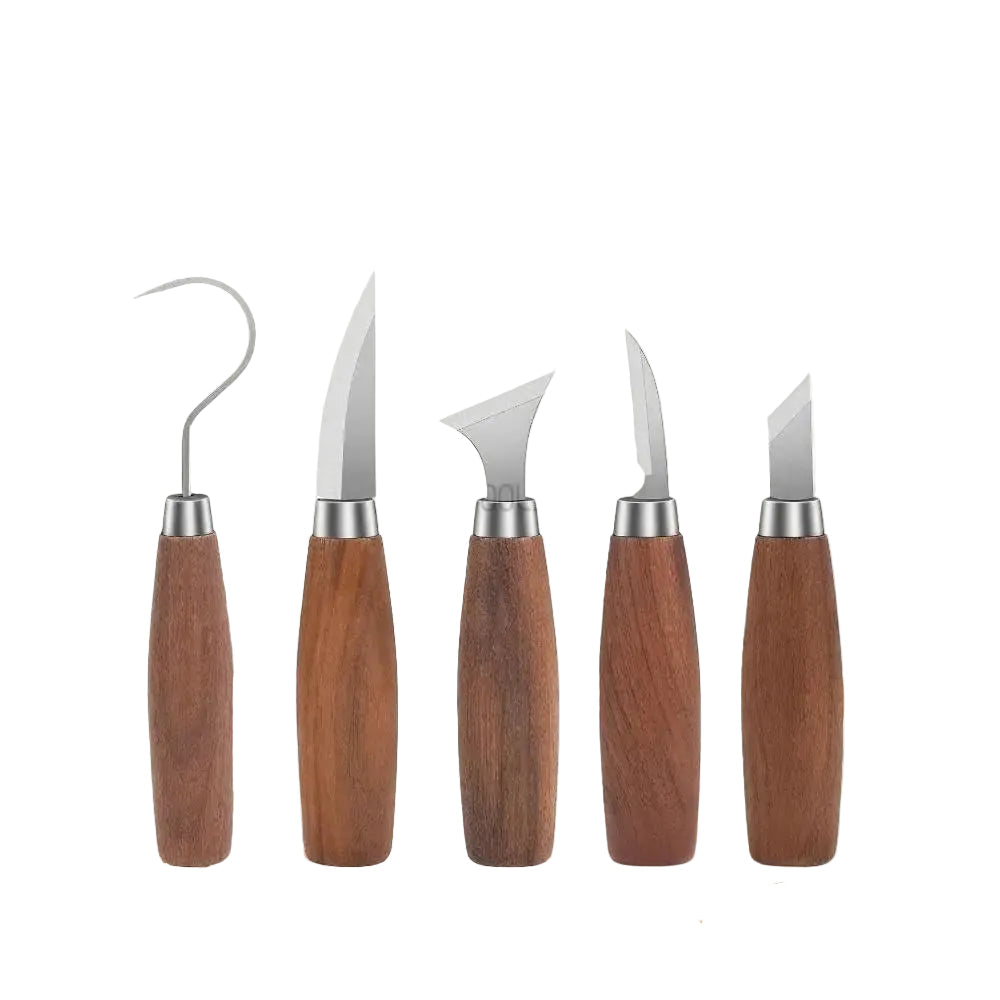 Knetkunst 5-teiliges Tonschnitzmesser-Set – Edelstahlklingen mit Ergonomischem Griff für Modellieren und DIY