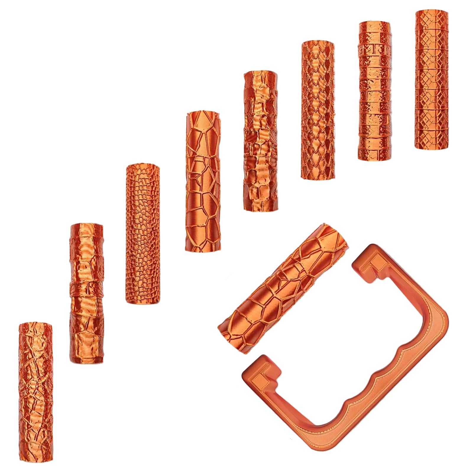 Knetkunst 13-teiliges Texturroller-Set mit Griff – 3D-Strukturroller für Ton, Keramik und Modellierarbeiten
