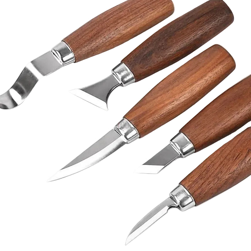 Knetkunst 5-teiliges Tonschnitzmesser-Set – Edelstahlklingen mit Ergonomischem Griff für Modellieren und DIY