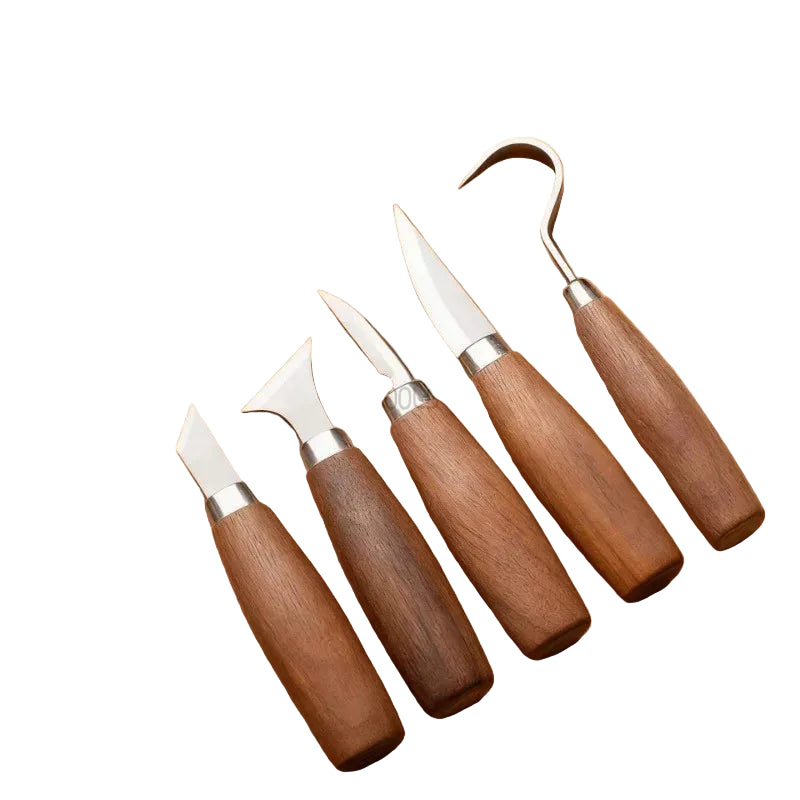 Knetkunst 5-teiliges Tonschnitzmesser-Set – Edelstahlklingen mit Ergonomischem Griff für Modellieren und DIY